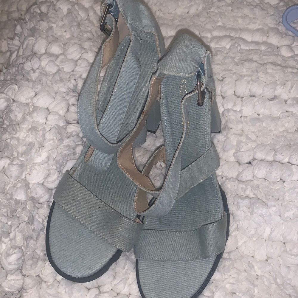 Denim heels